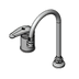 Thumbnail image #1 for T&S Brass Single-Lever Side-Mount Manual Faucet with 5-3/4 Inch Swivel Gooseneck Spout and 2.2 GPM Aerator