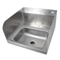 John Boos Pro-Bowl Wall-Mount Stainless Steel Hand Sink with Left and Right Side Splashes, 14 x 10 x 5 Bowl