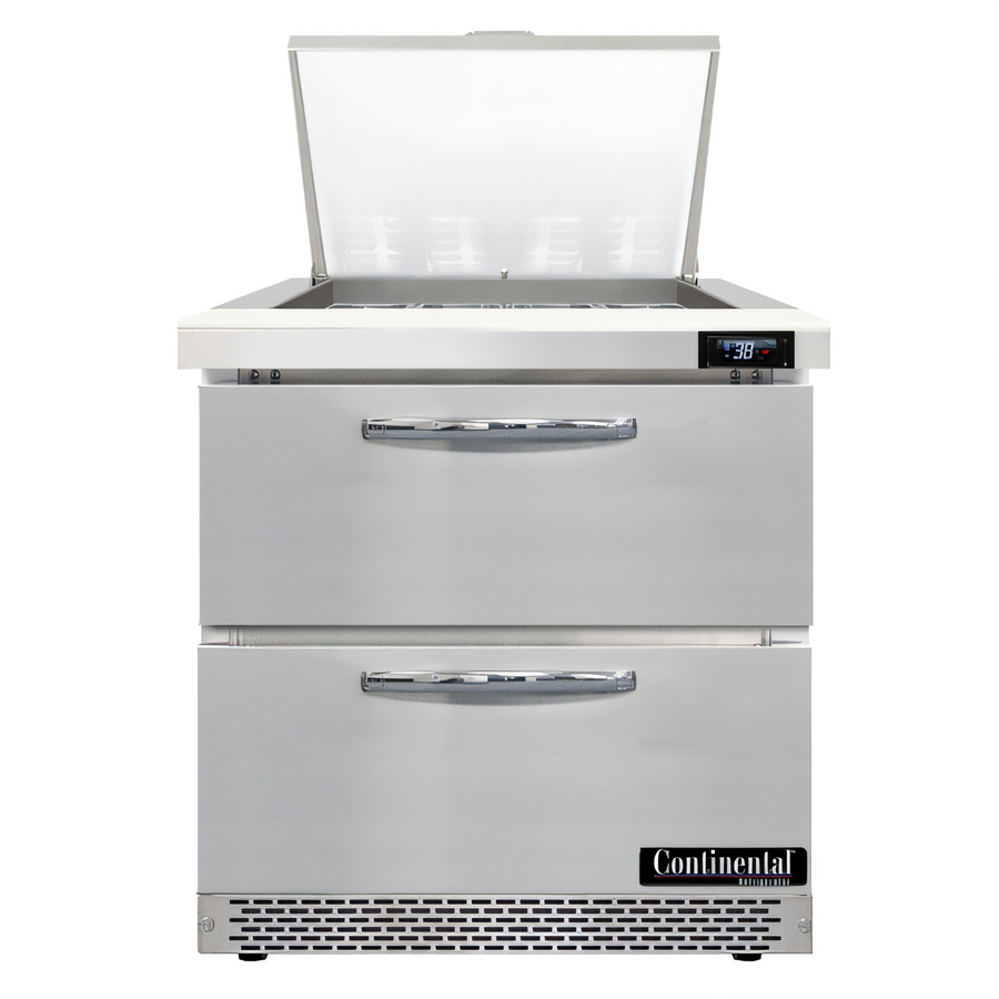 Product image #1 for Continental Refrigerator D32N12M-FB-D Designer Line Mighty Top 32" One-Section Sandwich Unit with Drawers