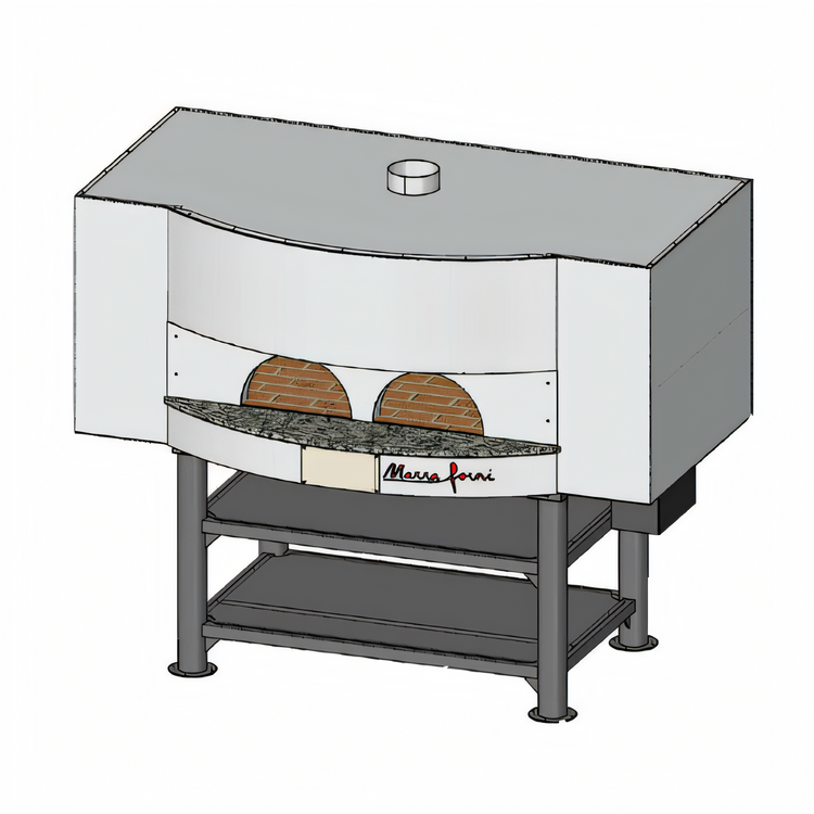 Product image #1 for Marra Forni Square Wood-Fired Pizza Oven with 83 x 31 Inch Brick Deck and Steel Stand