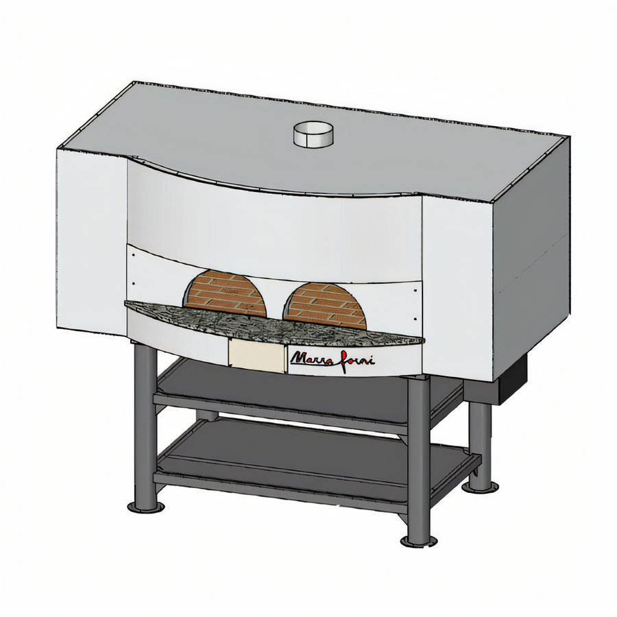 Product image #1 for Marra Forni Square Wood-Fired Pizza Oven with 83 x 31 Inch Brick Deck and Steel Stand