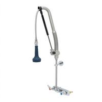 EverSteel DuraPull Wall-Mount Workboard Pull-Down Pre-Rinse Unit with 8-Inch Centers, 12-Inch Riser, and 30-Inch Hose
