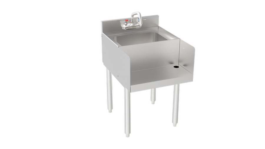 Product image #1 for Krowne Silver Series 18-Inch Stainless Steel Freestanding Blender Dump Sink with 4-Inch Center Wall Mount Faucet