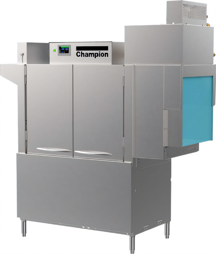 Product image #1 for Champion E-Series DualRinse Pro Series 54-Inch High-Temperature Rack Conveyor Dishwasher with Heat Recovery