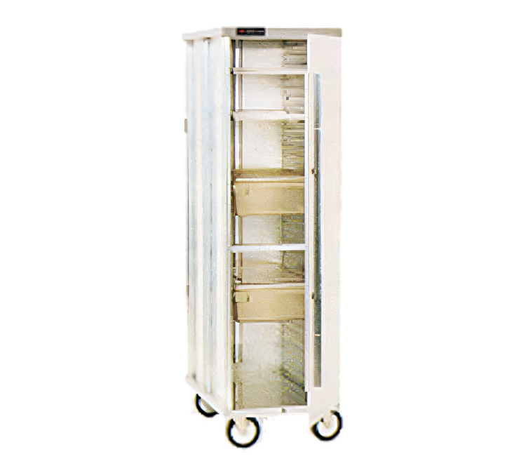 Product image #1 for Mobile Enclosed Full-Height Correctional Cabinet Pan Rack, Non-Insulated Aluminum, 38 Sheet Pan Capacity