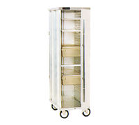 Mobile Enclosed Full-Height Correctional Cabinet Pan Rack, Non-Insulated Aluminum, 38 Sheet Pan Capacity