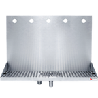 Thumbnail image #1 for Micro Matic USA DP-322LD-5GR Wall-Mount Stainless Steel Drip Tray Trough, 16-Inch, Integral Glass Rinser, 5 Faucet Holes