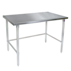 Thumbnail image #1 for John Boos ST6-48120SBK 120-Inch x 48-Inch 16-Gauge 300 Series Stainless Steel Work Table, Flat Top, Open Base