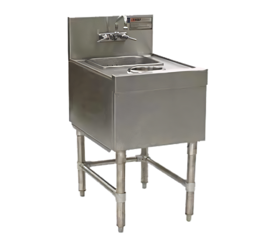 Product image #1 for Spec-Bar Underbar Wet Waste Sink with Dry Waste Chute, 18 x 24 Inches, Stainless Steel