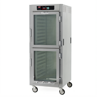 Metro C5 8 Series Full-Height Controlled Temperature Heated Holding Cabinet with Dutch Double-Pane Tempered Glass Doors, 35-Pan Capacity