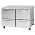 Thumbnail image #1 for Turbo Air PRO Series Two-Section Undercounter Drawer Freezer, 48-1/4 Inch, 4 Drawers, 12.2 Cu. Ft.