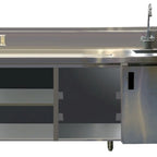 Thumbnail image #1 for Advance Tabco BEV-30-96R-GR 96-Inch Right-Side Sink Beverage Table with Glass Rack, Urn Trough, and Enclosed Stainless Steel Base