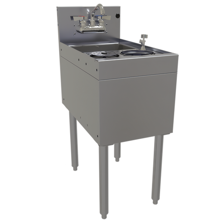 Product image #1 for Glastender 14-Inch Freestanding Underbar Mixology Unit with Sink, Rinser Faucet and Tool Well