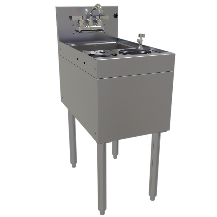 Product image #1 for Glastender 14-Inch Freestanding Underbar Mixology Unit with Sink, Rinser Faucet and Tool Well