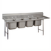 Thumbnail image #1 for Advance Tabco Regaline 4-Compartment Commercial Sink with Right-Hand Drainboard, 16 Gauge 304 Stainless Steel