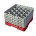 Thumbnail image #2 for Cambro Camrack® Full Size 20-Compartment Glass Rack with 5 Soft Gray Extenders, Red
