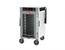 Thumbnail image #1 for Metro HotBlox Narrow 8-Pan Mobile Pass-Thru Insulated Holding Cabinet with Analog Control, Clear Front Door and Solid Rear Door