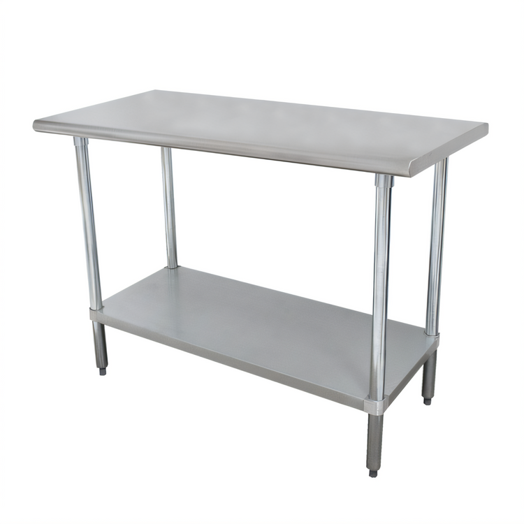 Product image #1 for Advance Tabco Special Value Series 60 Inch x 36 Inch Flat Top Work Table with 16 Gauge 430 Stainless Steel Top and Adjustable Galvanized Undershelf
