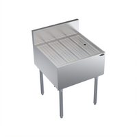 Krowne Royal Series Free-Standing Underbar Drainboard, 24 x 24 Inch, Stainless Steel, Open Base