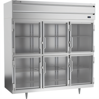 Beverage-Air P Series Three-Section Commercial Reach-In Freezer with 6 Lockable Glass Half Doors