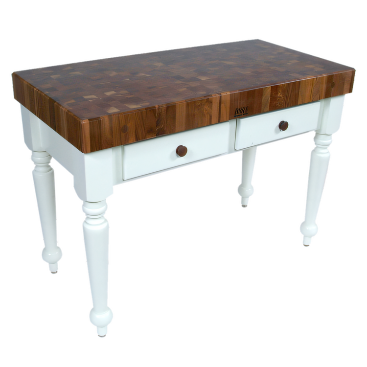 Product image #1 for John Boos American Heritage Rustica 30-Inch End Grain Walnut Butcher Block Work Table with 1 Drawer