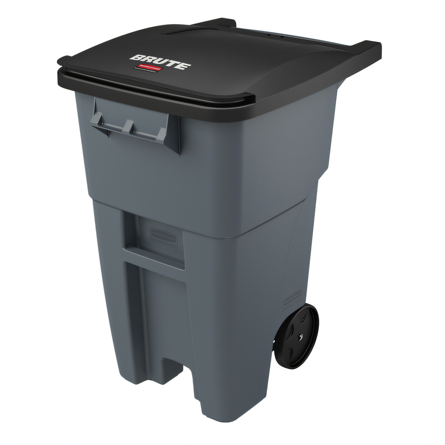 Product image #1 for BRUTE 50-Gallon Gray Roll-Out Trash Container with Hinged Lid
