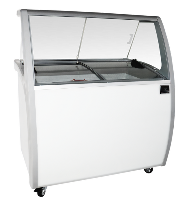 Product image #1 for 8-Tub Front-of-House Ice Cream or Gelato Dipping Cabinet Freezer, 53-Inch Wide, White, 115V