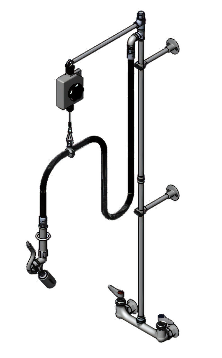 Product image #1 for T&S Brass B-0129 Wall-Mount Pre-Rinse Unit with 8-Inch Adjustable Centers and 0.65 GPM Spray Valve