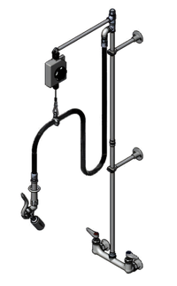 T&S Brass B-0129 Wall-Mount Pre-Rinse Unit with 8-Inch Adjustable Centers and 0.65 GPM Spray Valve