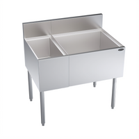 Krowne Royal Series 36-Inch Underbar Multi-Station Ice Bin with Insulated Bottle Storage