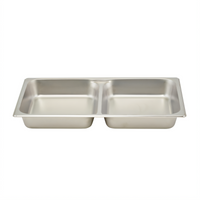 Winco Full-Size Rectangular Divided Stainless Steel Food Pan, 2-1/2 Inch Deep