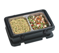 Cateraide Insulated Top-Load Single Pan Food Carrier, 12 Qt, Black