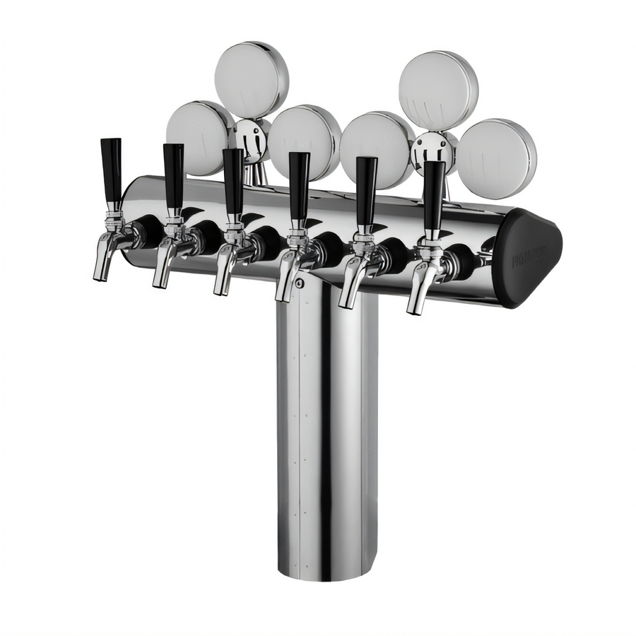 Product image #1 for Perlick Illuminated Winged Tee Countertop Glycol-Cooled 6-Faucet Beer Draft Tower