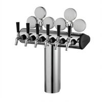 Perlick Illuminated Winged Tee Countertop Glycol-Cooled 6-Faucet Beer Draft Tower