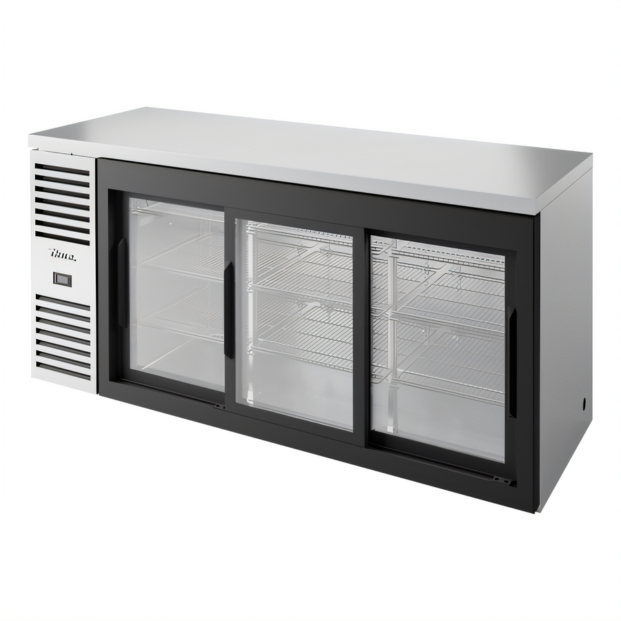Product image #1 for True Premier Bar 72-Inch Three-Section Refrigerated Back Bar Cooler with 3 Sliding Glass Doors