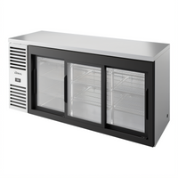 True Premier Bar 72-Inch Three-Section Refrigerated Back Bar Cooler with 3 Sliding Glass Doors