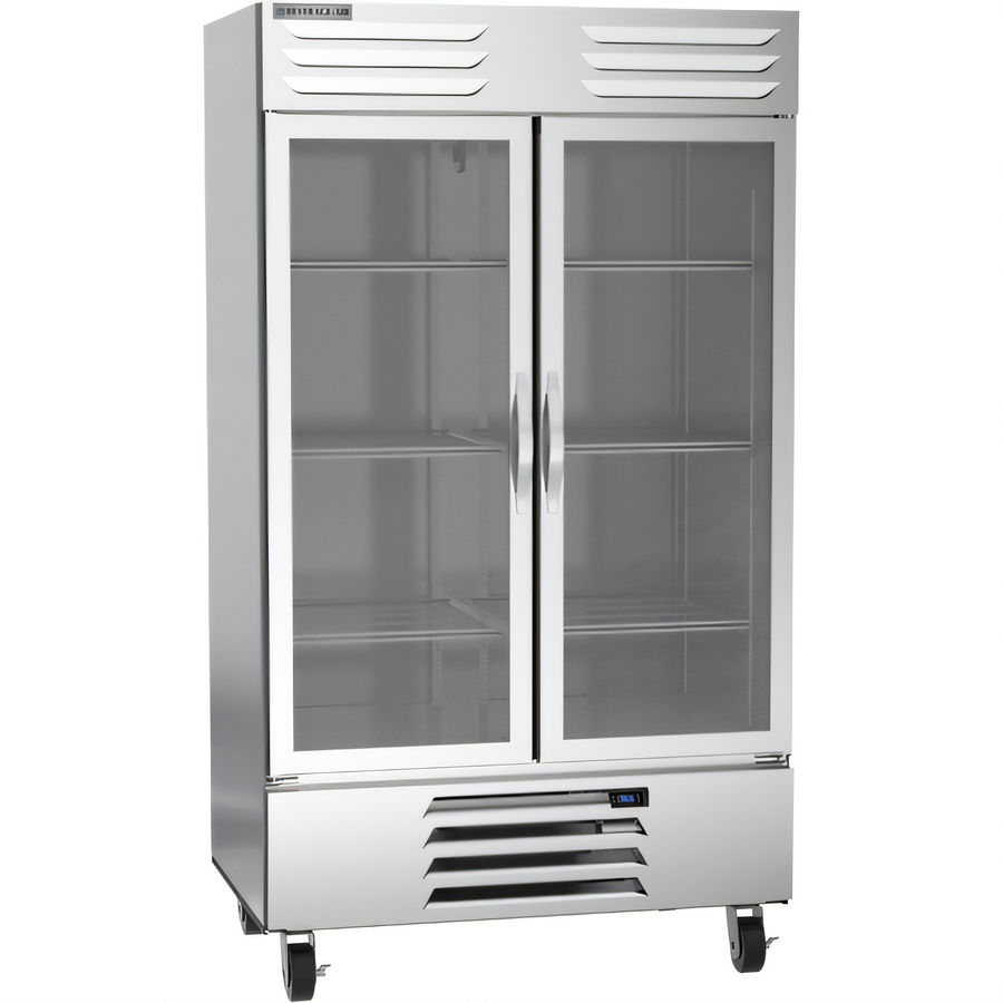 Product image #1 for Beverage-Air Vista® Series Two-Section Bottom-Mount Self-Contained Glass Door Reach-In Refrigerator, 44 Cu. Ft.