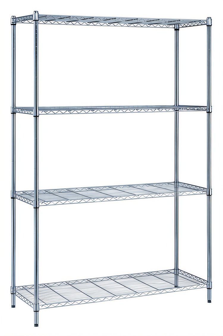 Product image #1 for Quantum 4-Shelf Wire Shelving Unit, 48"W x 18"D x 72"H, Chrome Plated, Stationary