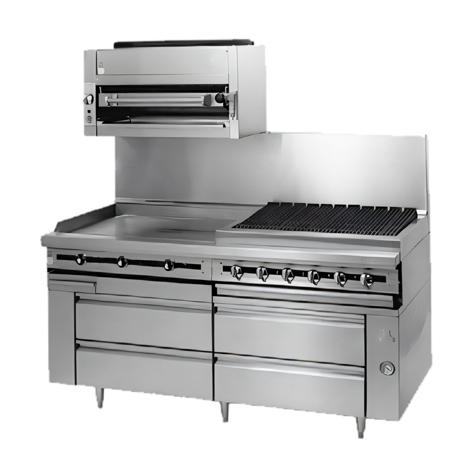 Product image #1 for Jade Range Titan JMRH-60G 60" Heavy Duty Gas Modular Griddle Top Range with Manual Controls