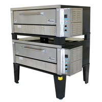 Peerless Double-Stack Electric Deck Pizza Oven with 42 Inch x 32 Inch Hearth Stone Decks