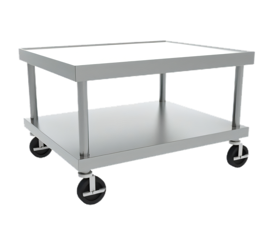 Product image #1 for Vulcan Universal Stainless Steel Counter Model Equipment Stand with 1/2-Inch Marine Edge, Undershelf, and 5-Inch Casters, 26 Inch W x 24 Inch H