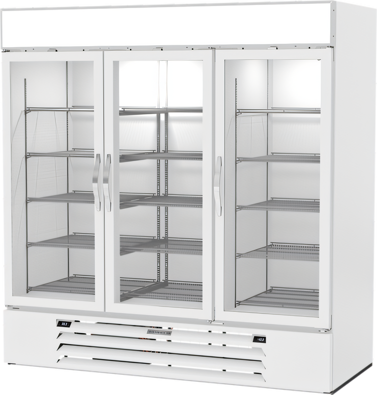 Product image #1 for Beverage Air MarketMax Dual-Temp 3-Section Reach-In Glass Door Merchandiser Refrigerator/Freezer