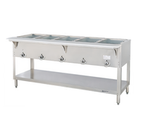 Aerohot Electric 5-Well Sealed Hot Food Station with Open Base and Poly Carving Board