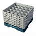 Thumbnail image #2 for Cambro Camrack Full-Size 25-Compartment Glass Rack with 6 Soft Gray Extenders, Teal