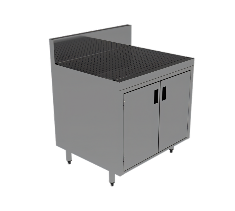 Product image #1 for Advance Tabco Prestige Free-Standing Underbar Drainboard Cabinet with Removable Hinged Doors, 36 x 25 x 36 Inches
