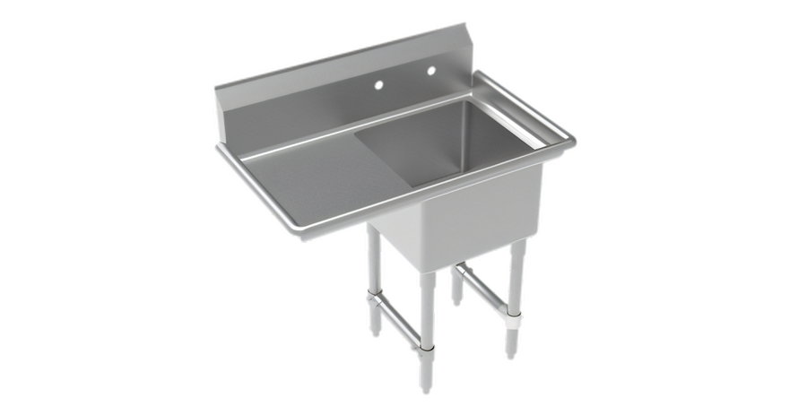 Product image #1 for Krowne Royal Series 1-Compartment Floor Model Commercial Sink with Left Drainboard, 304 Stainless Steel
