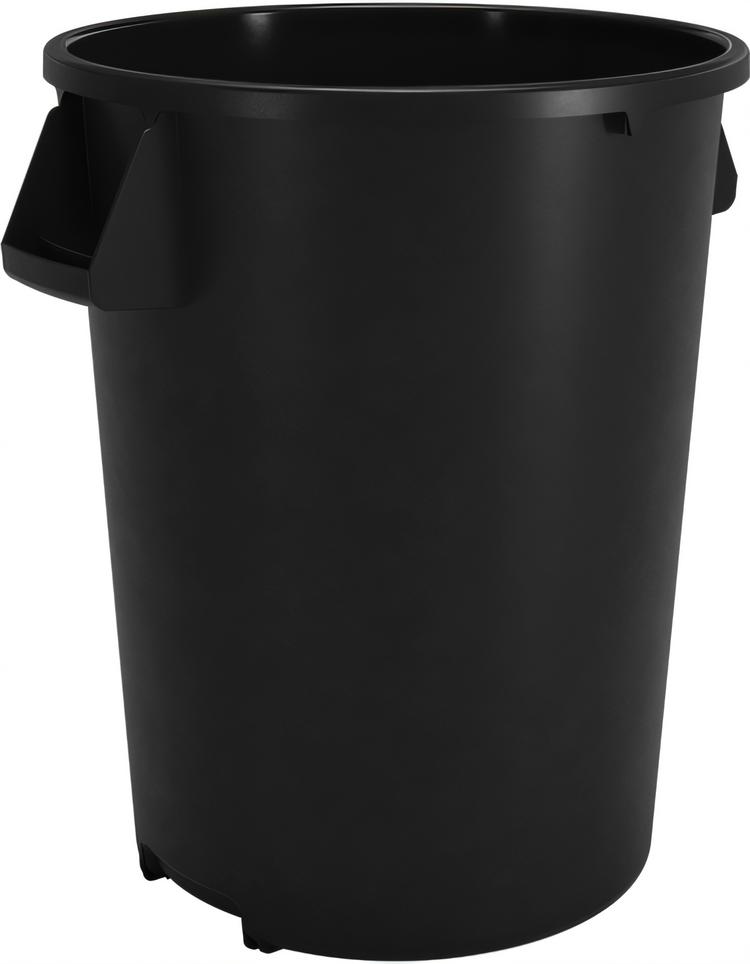 Product image #1 for Bronco 44 Gallon Round Stackable Commercial Trash Container, Black Polyethylene