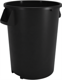 Bronco 44 Gallon Round Stackable Commercial Trash Container, Black Polyethylene