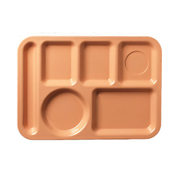 Carlisle Left-Handed Rectangular 6-Compartment Polycarbonate Compartment Tray, Tan