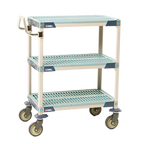 Thumbnail image #1 for Metro MetroMax i MXUC1830G-35 3-Shelf Open Utility Cart, Blue Polymer, 30 x 18 x 40 Inches, 900 lb Capacity